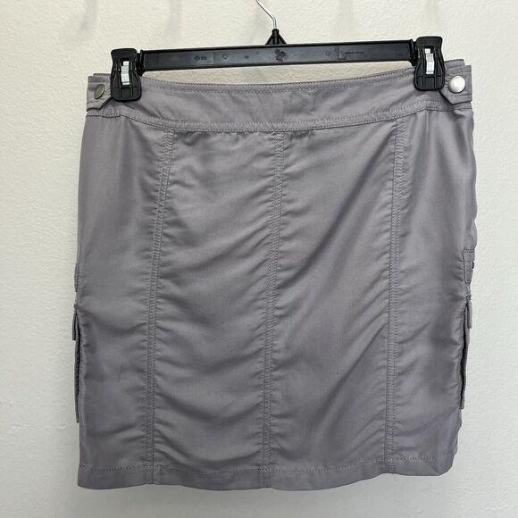 Loft | Gray Snap Button Cargo Mini Skirt Size 4 NWT $50 Utility Gorpcore - Picture 4 of 6